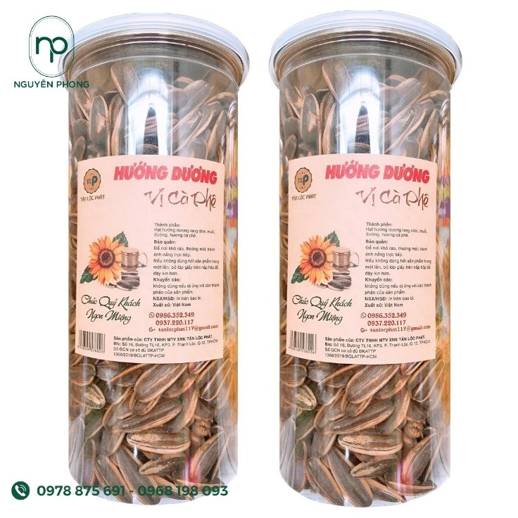 Mẫu tem nhãn hạt hướng dương dán lọ